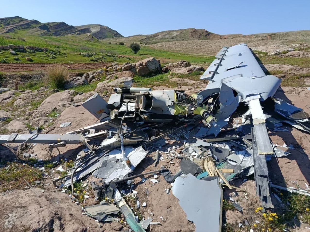 انهدام پهپاد هرمس 900 اسرائیلی با عملیات موفق پدافند‌ + تصاویر