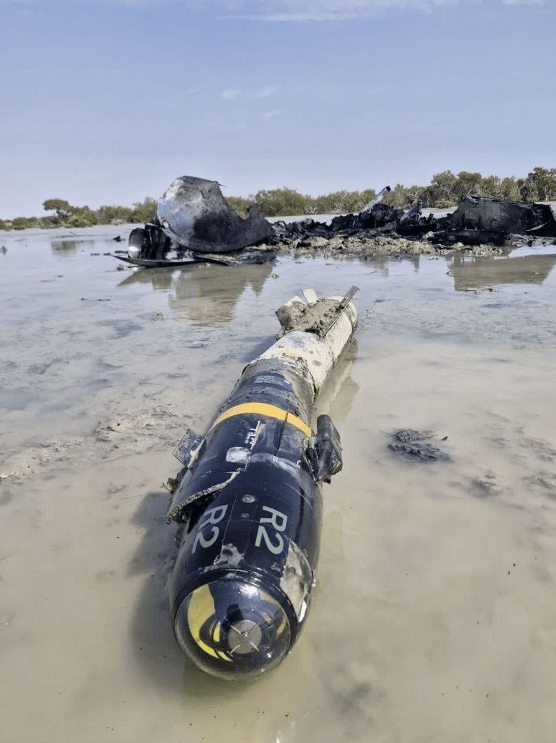 انهدام پهپاد هرمس اسرائیلی در سواحل هرمزگان + تصاویر