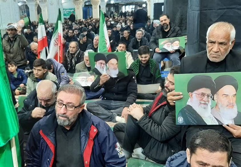 عزاداری باشکوه اردبیلیها برای امام شهید انقلاب اخبار استان اردبیل , شهید امام خامنه ای (ره) , آمریکا , رژیم صهیونیستی (اسرائیل) , عزاداری ,