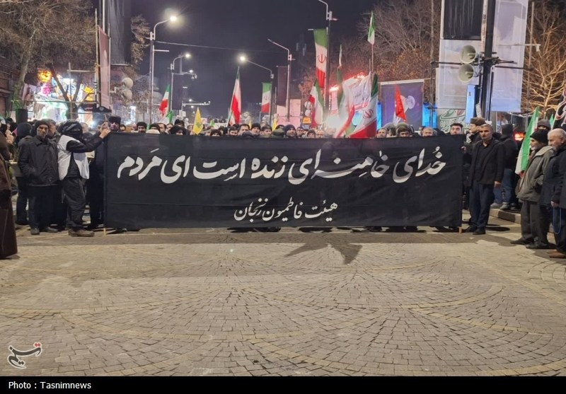 عزاداری هیئت فاطمیون زنجان در شب هفتم امام شهید