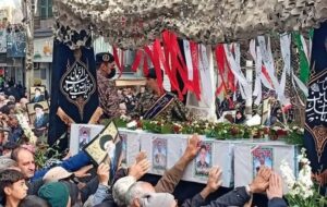 مراسم تشییع  پیکر مطهر 5 شهید نیشابوری حملات آمریکایی صهیونی