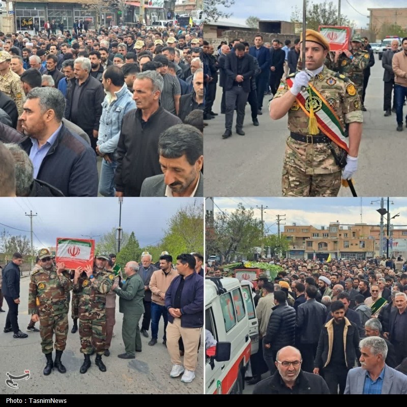 تشییع باشکوه 3 شهید حملات آمریکایی ـ صهیونی در آذربایجان غربی