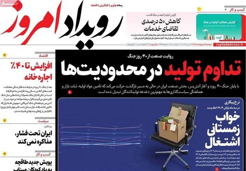 مطبوعات هفتم اردیبهشت استان اصفهان؛ مهار تورم