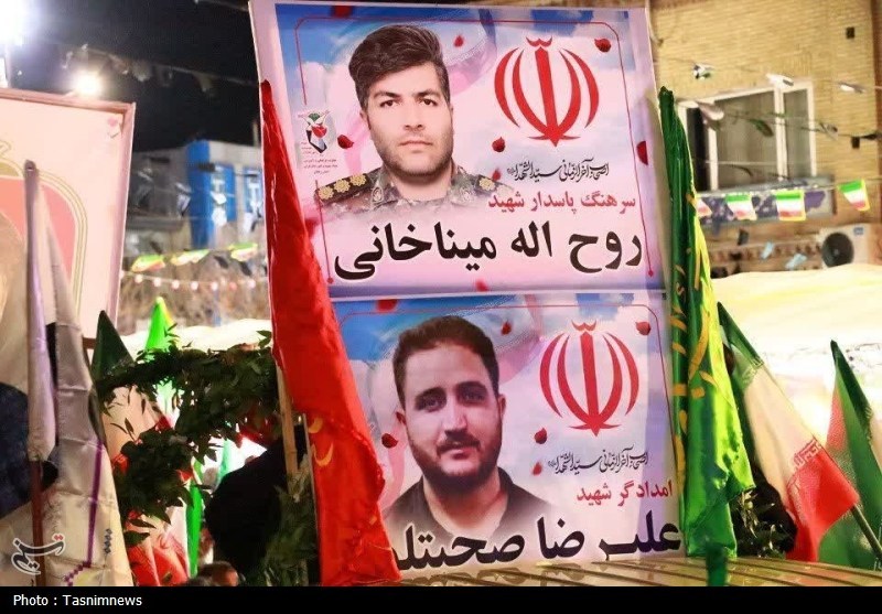 وداع باشکوه مردم زنجان با شهدای حسینیه اعظم در میدان انقلاب