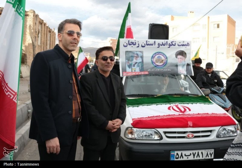 کاروان حماسی موتوری تکواندوکاران زنجان در گرامیداشت چهلم رهبر انقلاب