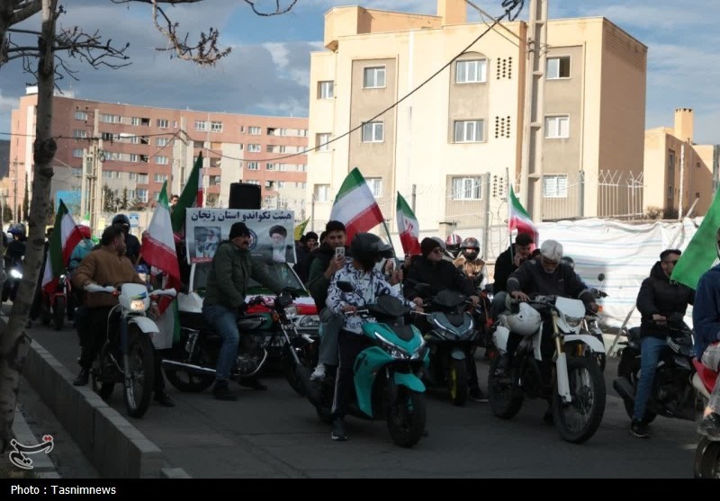 کاروان حماسی موتوری تکواندوکاران زنجان در گرامیداشت چهلم رهبر انقلاب