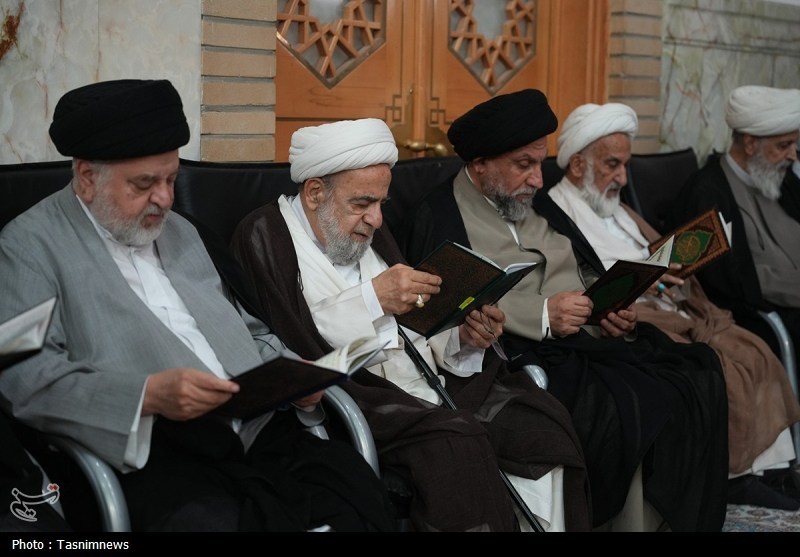 مراسم ترحیم آیتالله فیاض در حرم حضرت معصومه(س) برگزار شد+ عکس حضرت معصومه (س) , اخبار قم , رهبر انقلاب ,